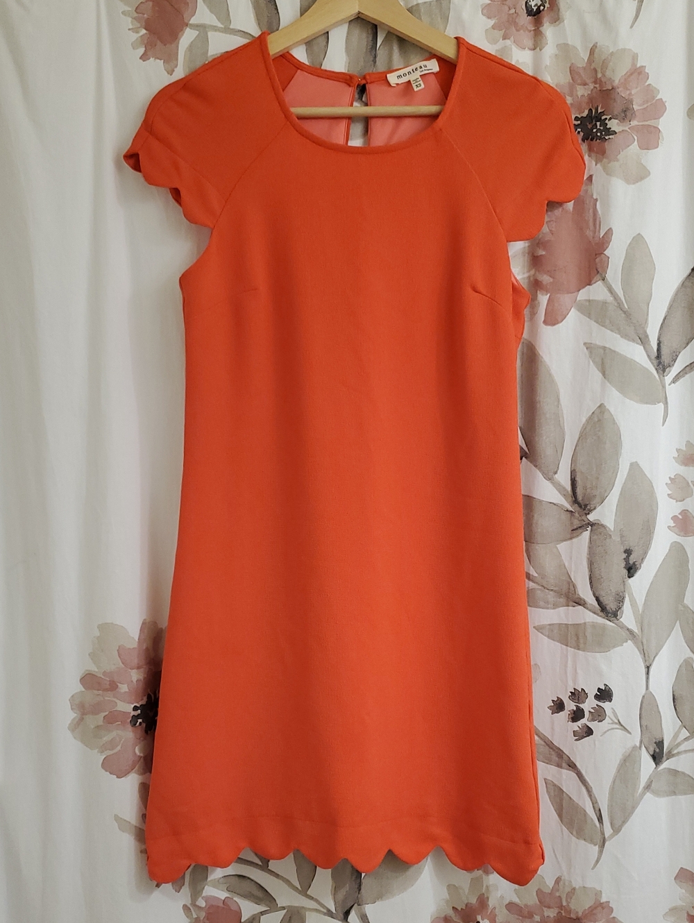 Coral Scalloped Sheath Dress